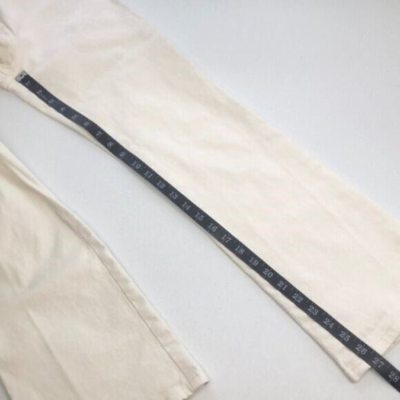 St John Jean Creamy White Ankle Length Flare/Boot Leg Mid-Rise Classic Denim 2 - Picture 11 of 13